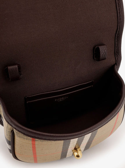 Burberry Highlands Crossbody Bag With Iconic Check Pattern