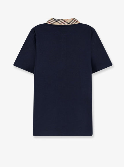 Burberry Check Collar Cotton Polo Shirt