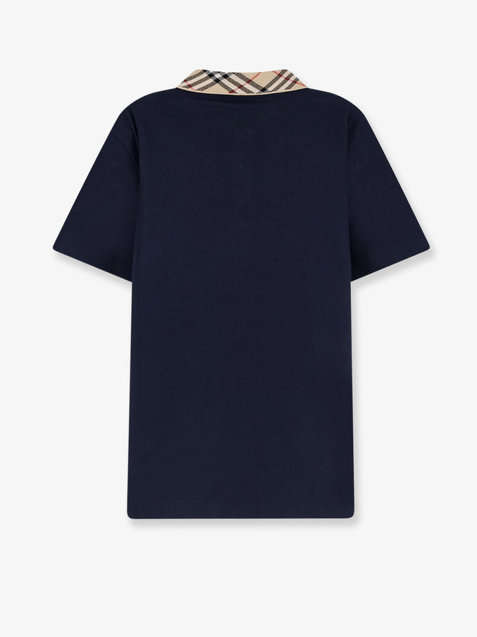 Burberry Check Collar Cotton Polo Shirt