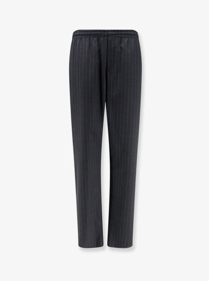 Burberry Wool Trousers With Drawstring Iron Grey Stripe