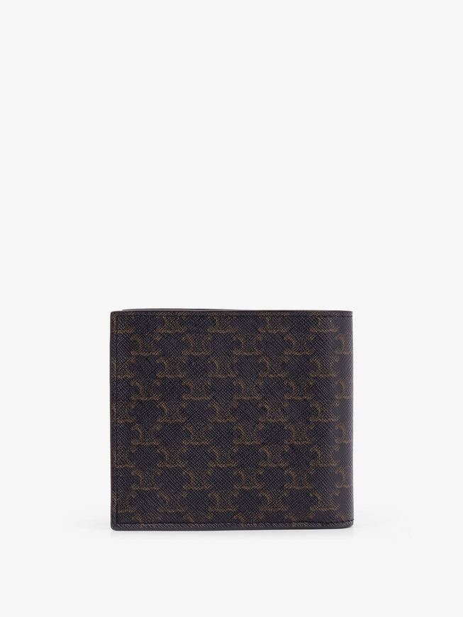 Celine Bifold Triomphe Coated Canvas And Leather Wallet