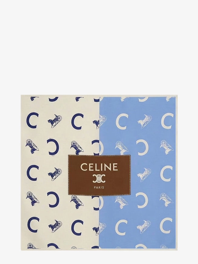 Celine Silk Foulard Uni Offwhitebluesky