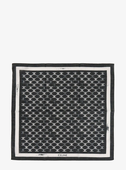 Celine Bandana Cotton Foulard Uni Noircraie