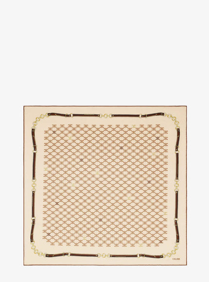 Celine Bandana Silk Foulard Uni Vanillabrowntan