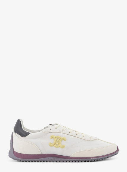 Celine Racer Nylon And Suede Sneakers Opticwhitegrey