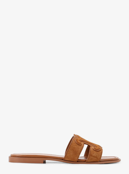Celine Marina Suede Sandals With Triomphe Logo Cinammon
