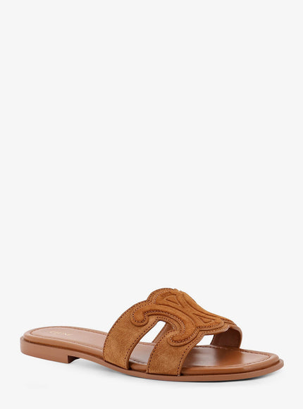 Celine Marina Suede Sandals With Triomphe Logo