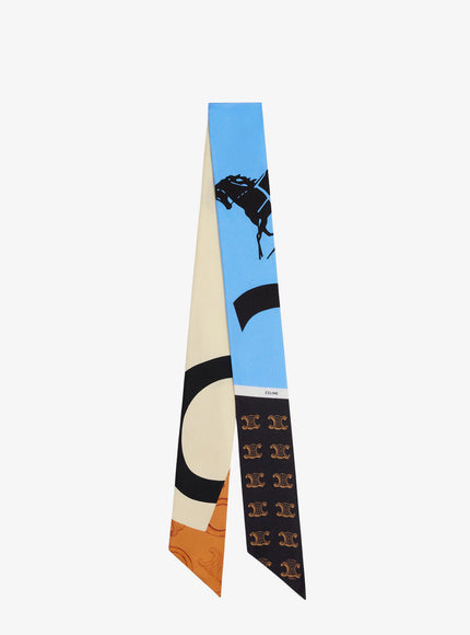 Celine Multicolor Silk Bandeau Uni Vanillabluebrown