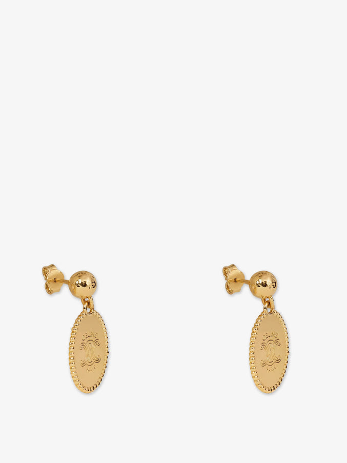 Celine Brass Earrings With Gold Finish