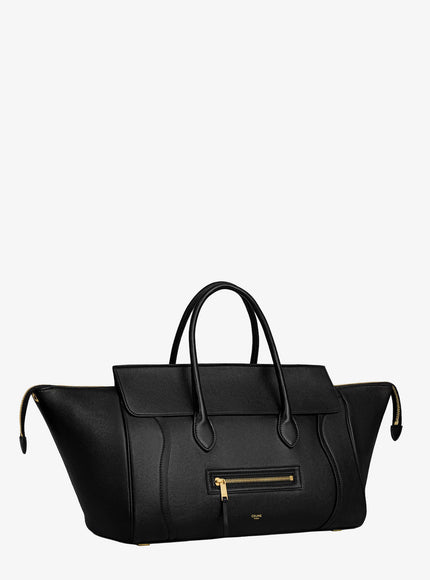 Celine Luggage Leather Handbag With Logo Lettering On The Front