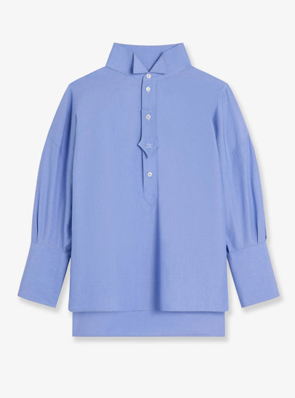Celine Oversize Cotton Shirt Bleu