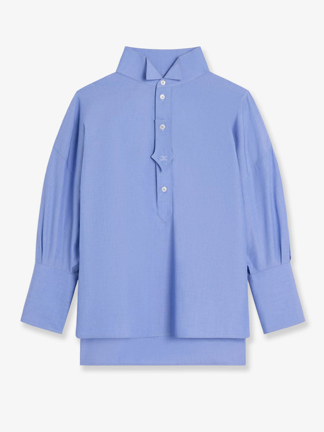 Celine Oversize Cotton Shirt Bleu