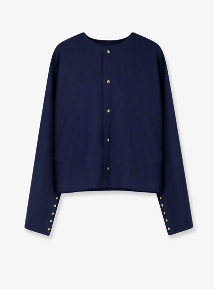 Celine Cotton Blazer With Printed Lining Royalblue