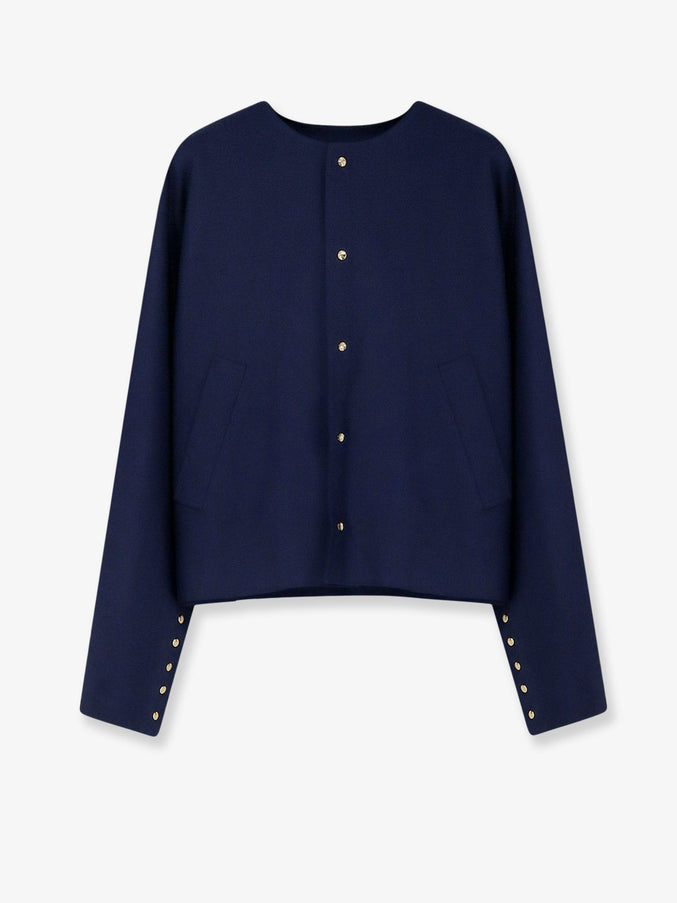 Celine Cotton Blazer With Printed Lining Royalblue