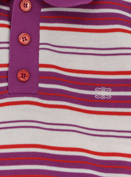Celine Cotton Polo Shirt With Striped Pattern