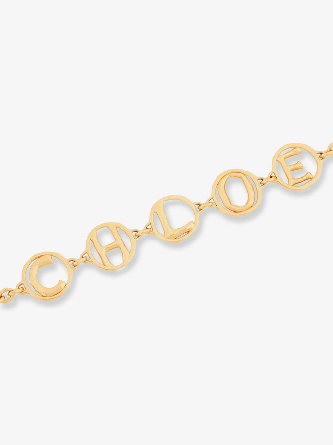 Chloe' Brass Script Necklace