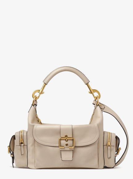 Chloe' Medium Double Carry Leather Shoulder Bag Uni Boyish Brown
