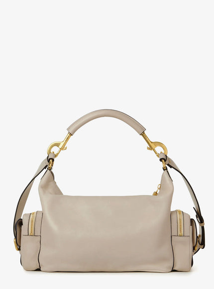 Chloe' Medium Double Carry Leather Shoulder Bag