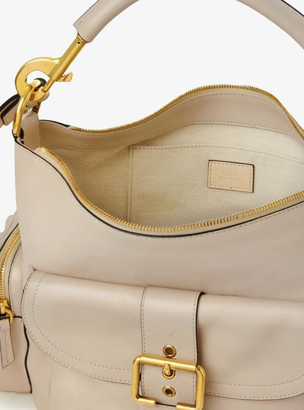 Chloe' Medium Double Carry Leather Shoulder Bag