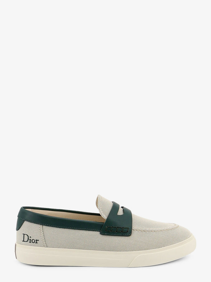 Dior Chester Dioriviera Canvas And Leather Loafers Green