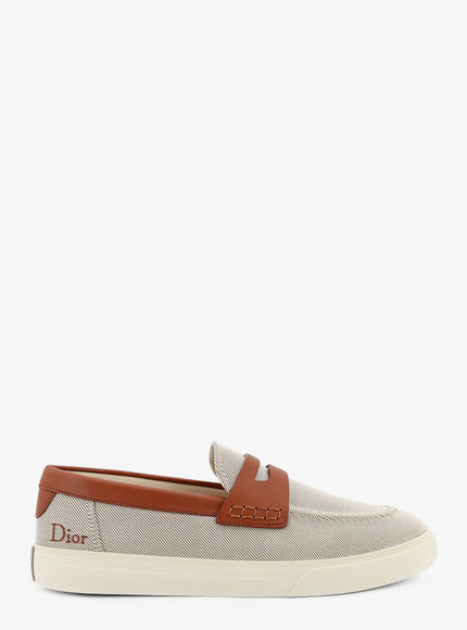 Dior Chester Dioriviera Canvas And Leather Loafers Brown