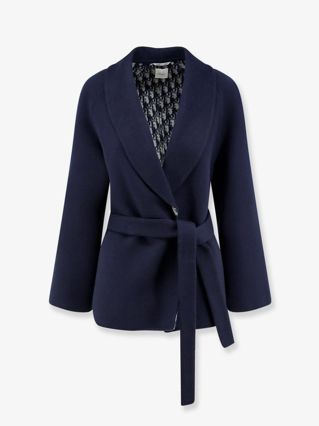 Dior Double-Breasted Virgin Wool And Silk Caban Fantaisie