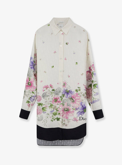 Dior Silk Shirt With Dior Hortensia Garden Print Fantaisie