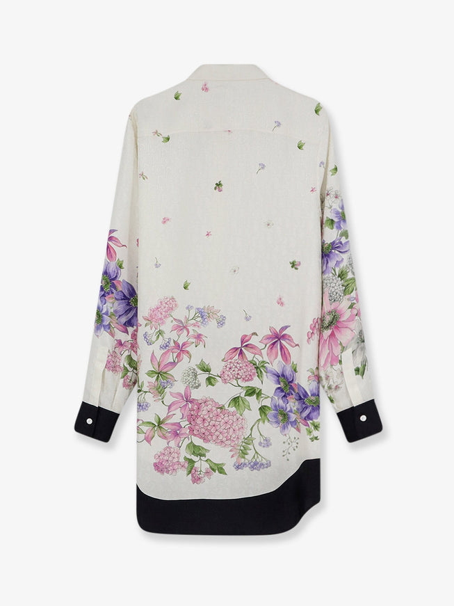 Dior Silk Shirt With Dior Hortensia Garden Print