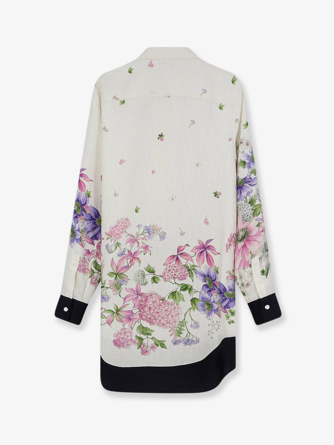 Dior Silk Shirt With Dior Hortensia Garden Print