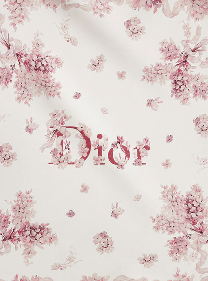 Dior Dior Lilac Bouquet Print Silk Foulard