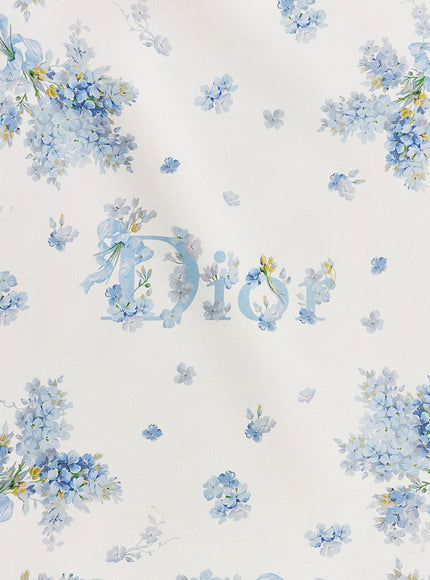 Dior Dior Lilac Bouquet Print Silk Foulard