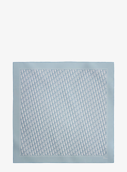 Dior Dior Oblique 90 Silk Scarf Uni Bleu
