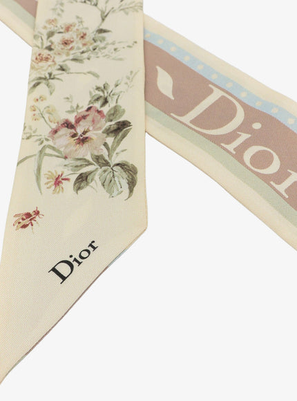 Dior Silk Bandeau With Toile De Jouy Floral Garden Print