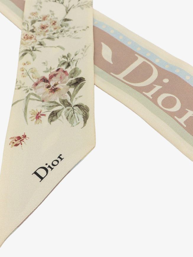 Dior Silk Bandeau With Toile De Jouy Floral Garden Print