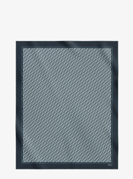 Dior Dior Oblique Cashmere Foulard Uni Bleu