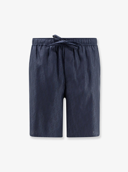 Dior Dior Oblique Cotton And Silk Shorts Bleu