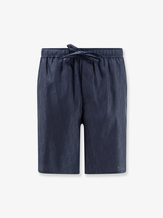 Dior Dior Oblique Cotton And Silk Shorts Bleu