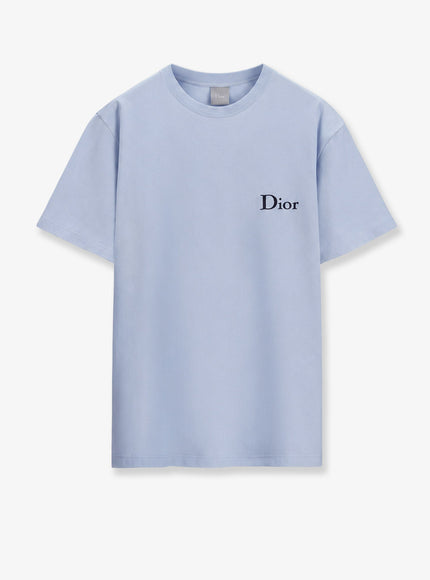 Dior Cotton T-Shirt With Dior Embroidery Bleu