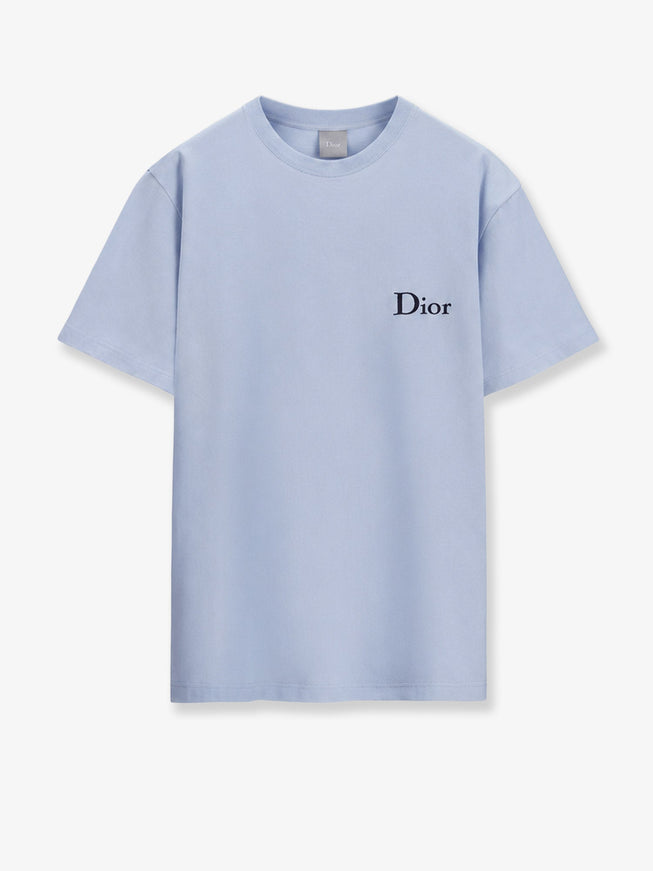 Dior Cotton T-Shirt With Dior Embroidery Bleu