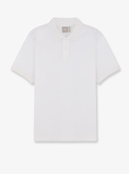 Dior Cotton And Silk Polo Shirt Blanc
