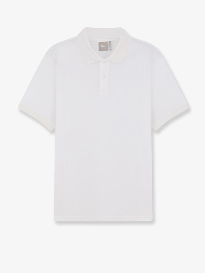 Dior Cotton And Silk Polo Shirt Blanc