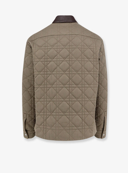 Dior Cannage Quilted Shirt Jacket with Leather Collar