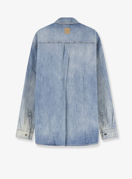Dior Cotton Shirt Jacket With Embroidered Lettering Logo