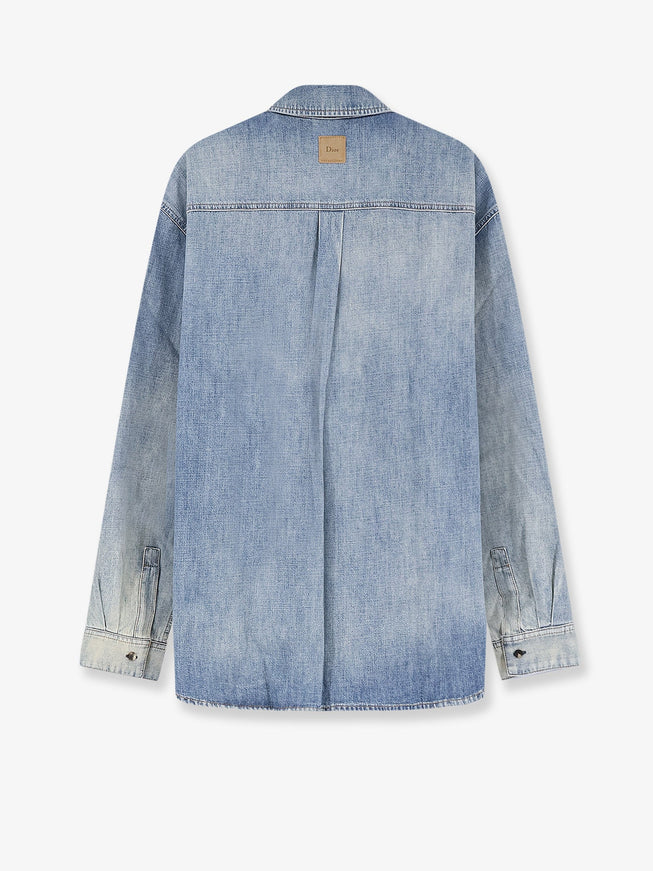 Dior Cotton Shirt Jacket With Embroidered Lettering Logo