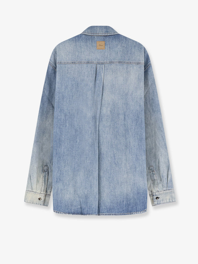 Dior Cotton Shirt Jacket With Embroidered Lettering Logo