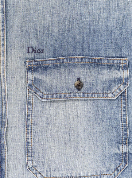Dior Cotton Shirt Jacket With Embroidered Lettering Logo