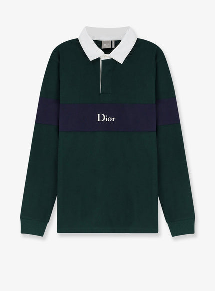 Dior Cotton Polo Rugby With Dior Embroidery Vert
