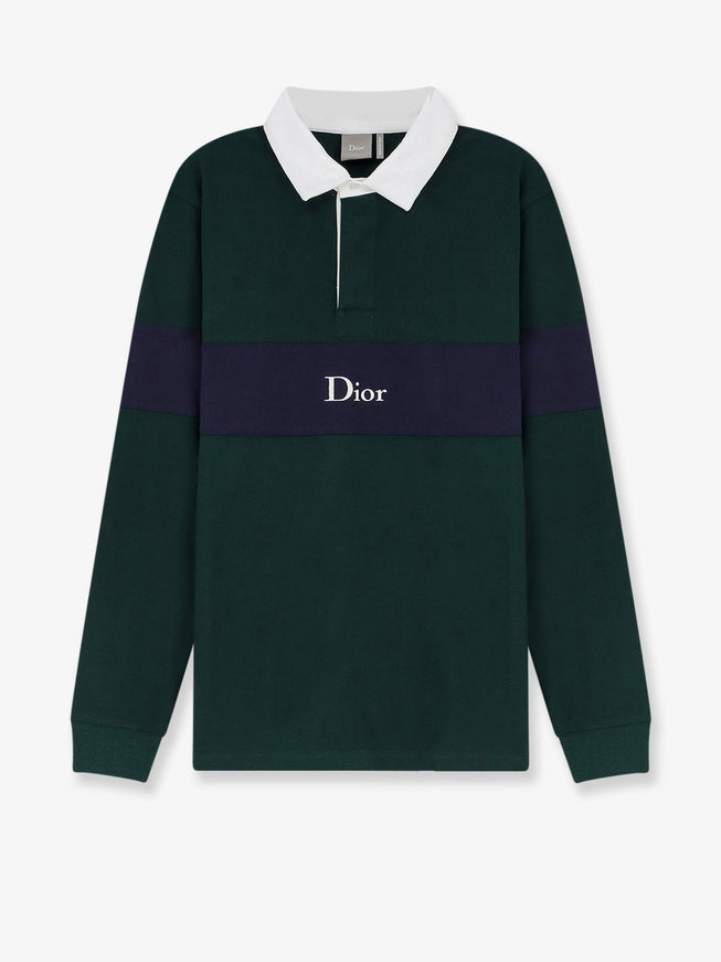 Dior Cotton Polo Rugby With Dior Embroidery Vert