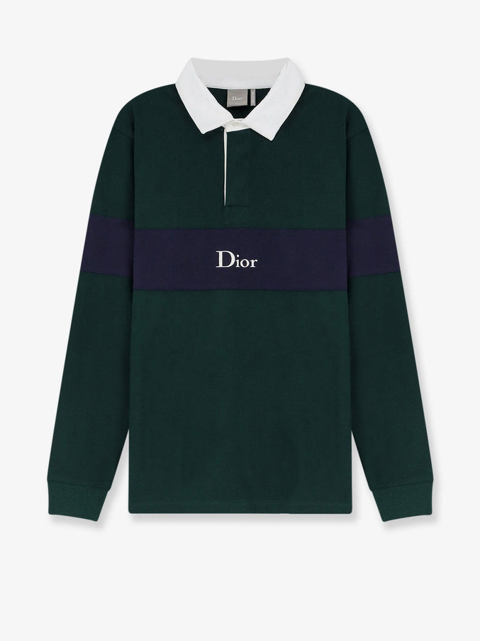Dior Cotton Polo Rugby With Dior Embroidery Vert