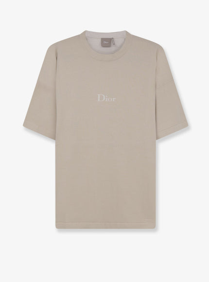 Dior Cotton T-Shirt With Lettering Logo Beige